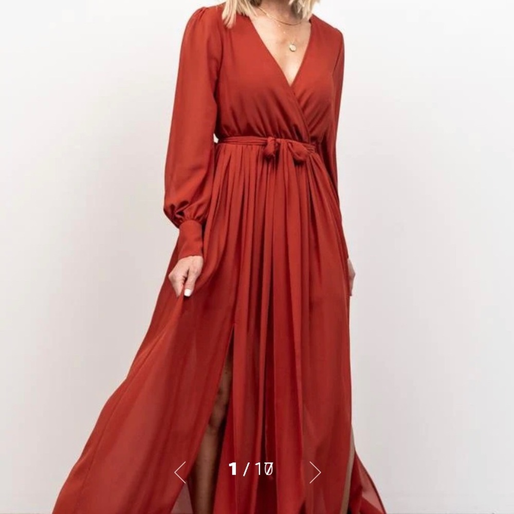 Baltic born Celine maxi dress in rust size 1XL